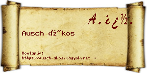 Ausch Ákos névjegykártya